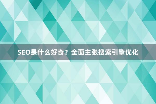 SEO是什么好奇？全面主张搜索引擎优化